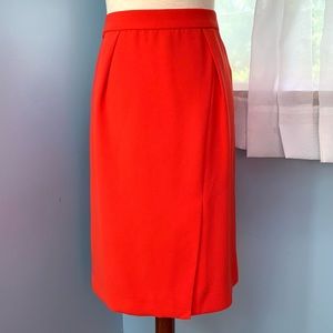 J. Crew Red Drapey Crepe Pencil Skirt